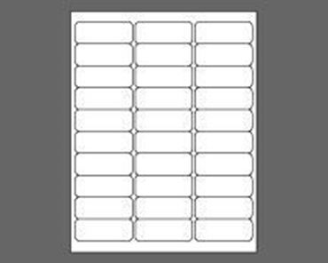 Picture of 2-5/8" X 1" Laser Labels, White, Removable Adhesive, 30/Sheet