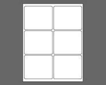 Picture of 4" X 3-1/3" Laser Labels, White, 6/Sheet (SHIPS FROM AZ)